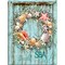 Glow Decor Red and White Coastal Wreath Canvas Rectangular Wall Art Decor 10" x 14"